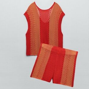 Zara Red + Orange Knit Set